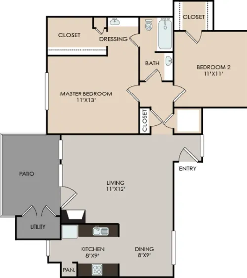 The Mission at Medical Apartments San Antonio Floorplan 15