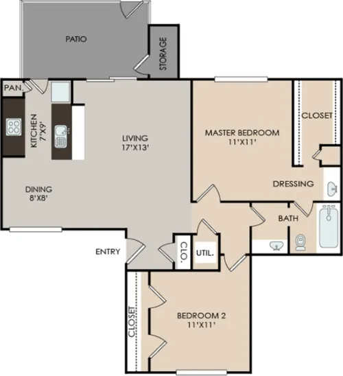 The Mission at Medical Apartments San Antonio Floorplan 16
