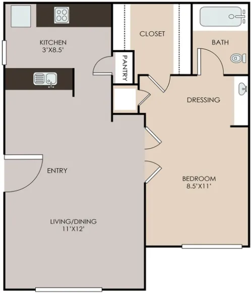 The Mission at Medical Apartments San Antonio Floorplan 2