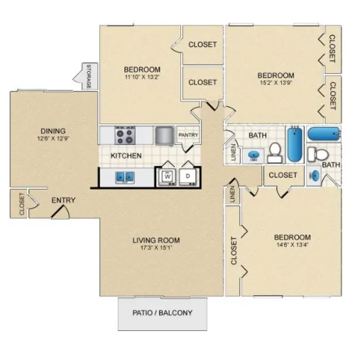 The Palms at 8800 floor plan 9