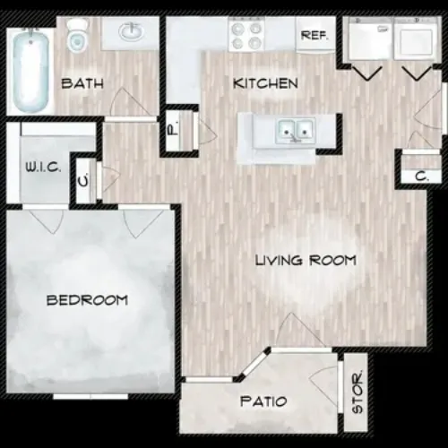 The Park at Sutton Oaks San Antonio FloorPlan 1