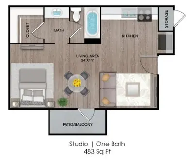 The Riley Apartments San Antonio Floorplan 1