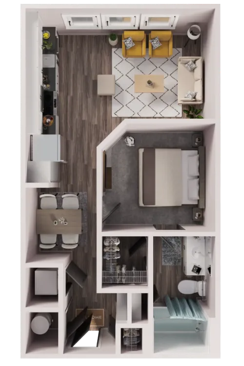 Tin Top Flats at the Creamery San Antonio Floorplan 1