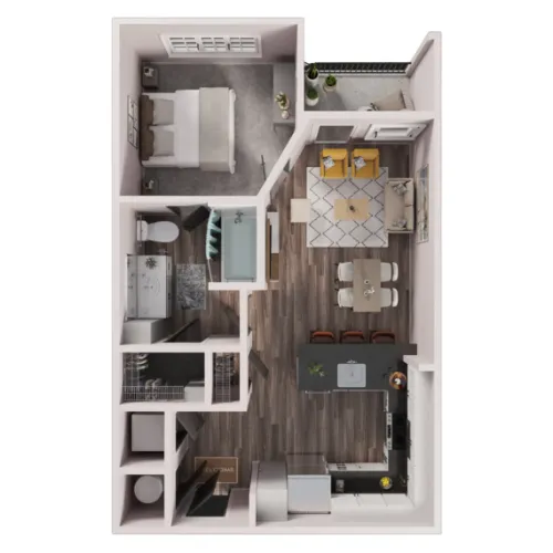 Tin Top Flats at the Creamery San Antonio Floorplan 2