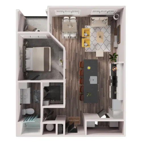 Tin Top Flats at the Creamery San Antonio Floorplan 5
