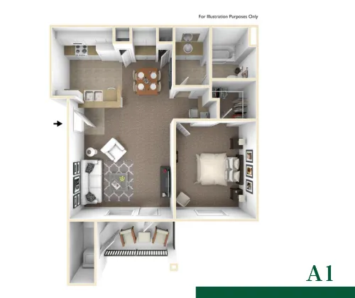 Town Square Apartment San Antonio Floorplan 1