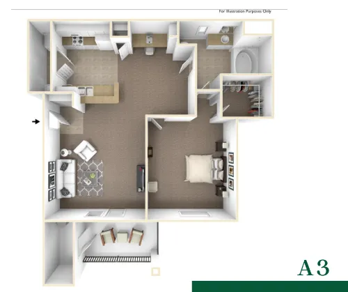 Town Square Apartment San Antonio Floorplan 3
