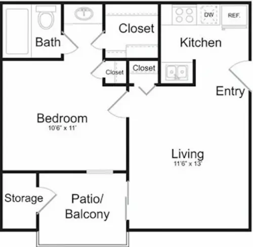 Tuscany Park Apartments San Antonio FloorPlan 1