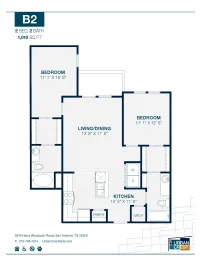 Urban Crest Apartments San Antonio Floorplan 6