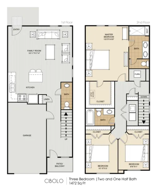 Villas at College Park San Antonio FloorPlan 1