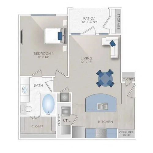 Vista Ridge Apartment Homes San Antonio Floorplan 1
