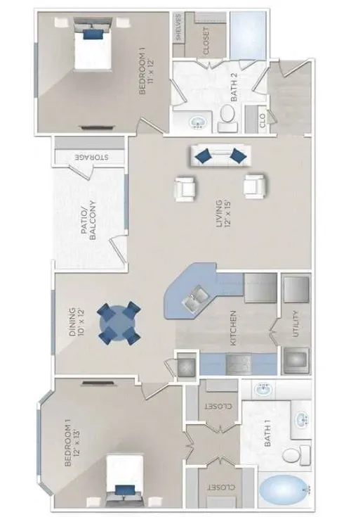Vista Ridge Apartment Homes San Antonio Floorplan 4