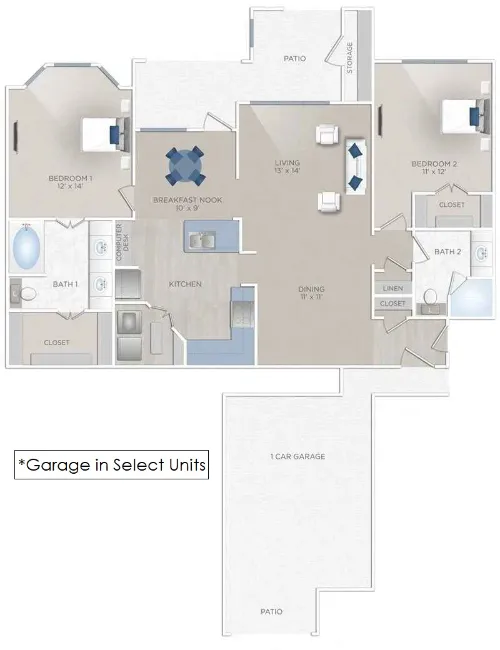 Vista Ridge Apartment Homes San Antonio Floorplan 5