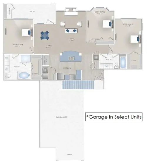 Vista Ridge Apartment Homes San Antonio Floorplan 8