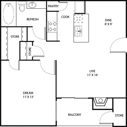 Walnut Hill Apartments San Antonio Floorplan 3