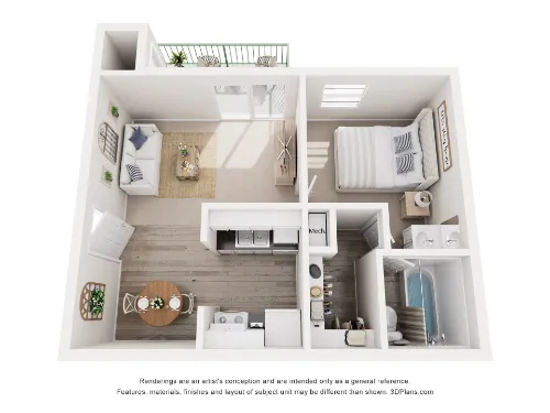 Woodland Apartments San Antonio Floorplan 1