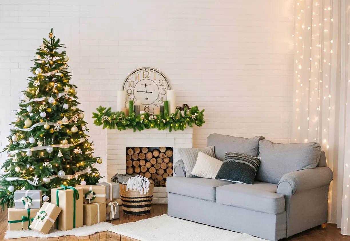 Garland tree home interior | Creative Ways to Use Garlands for Apartment Holiday Decor