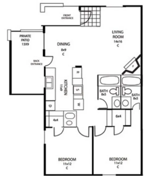 Las Colinas Apartments Lubbock FLoorPlan 5
