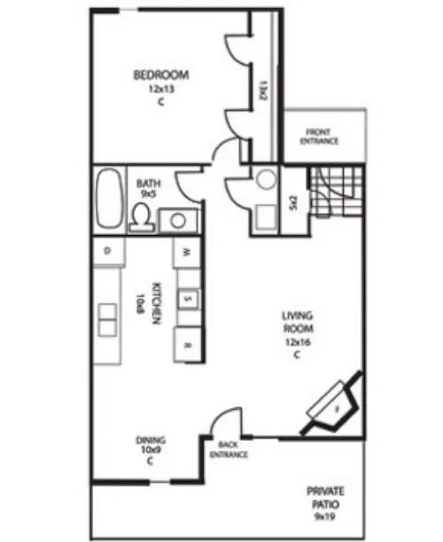 Las Colinas Apartments Lubbock FloorPlan 1