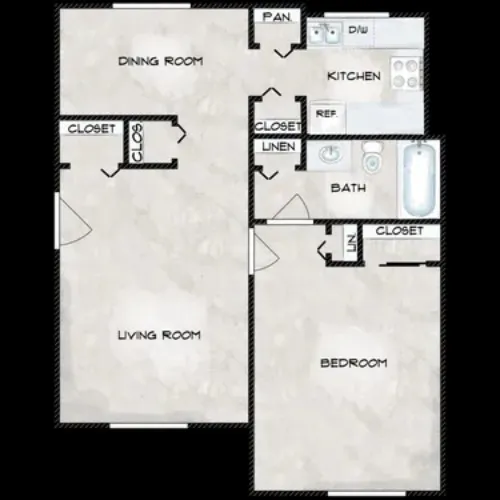 Lubbock Lakeway Apartments floor plan 1