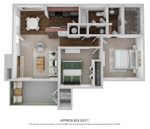 Palisades Park Apartments Universal City Floorplan 4