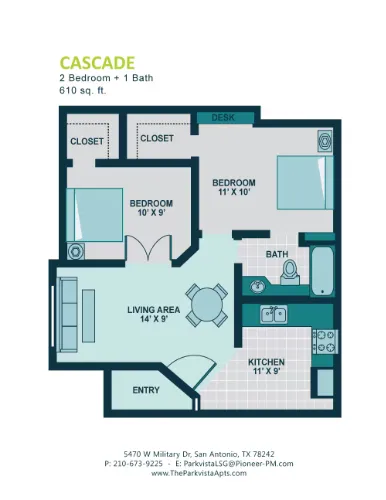 ParkVista Apartments San Antonio Floorplan 4