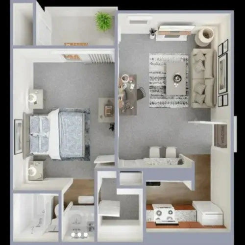 Parkside Apartments Lubbock FloorPlan 1
