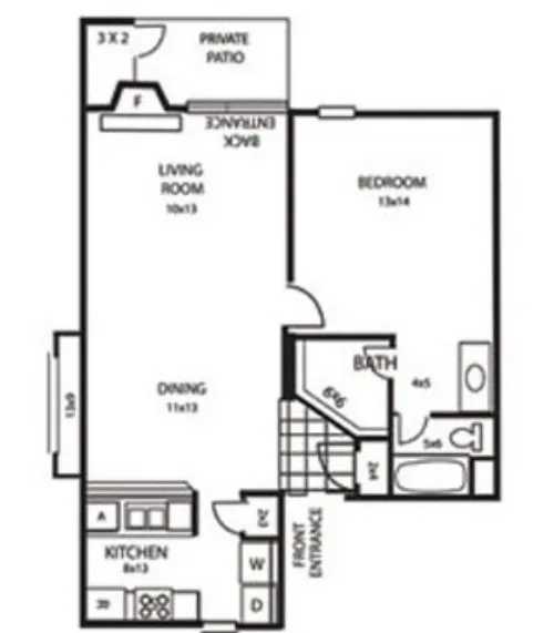 Quail Creek Apartments Lubbock FloorPlan 1