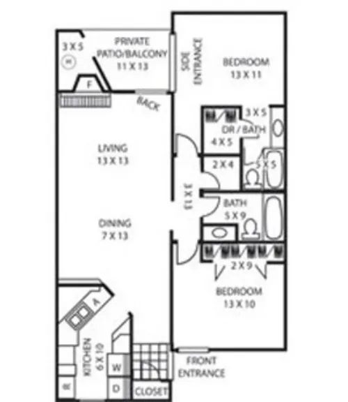 Quail Creek Apartments Lubbock FloorPlan 3