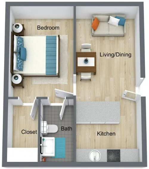 Somerset Apartments Lubbock FloorPlan 1