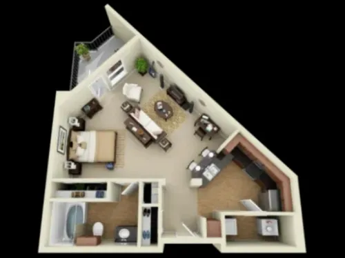 The Centre Suites Lubbock FloorPlan 1