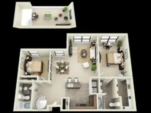 The Centre Suites Lubbock FloorPlan 15