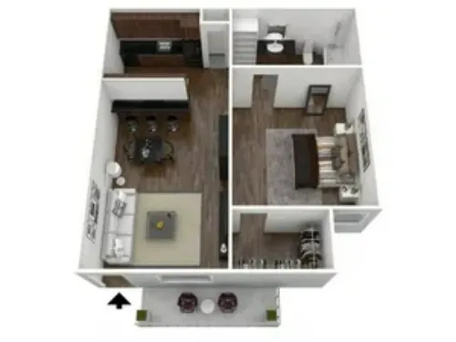 The Fountains Apartments Lubbock FloorPlan 1