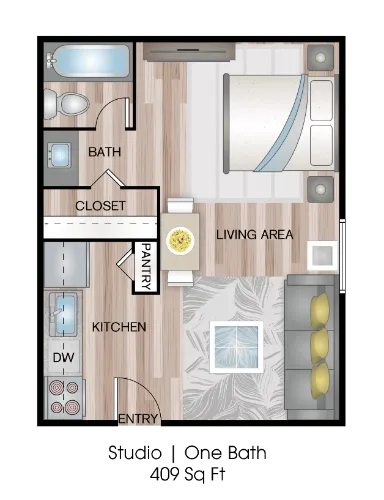 The Keller Apartments San Antonio Floorplan 1