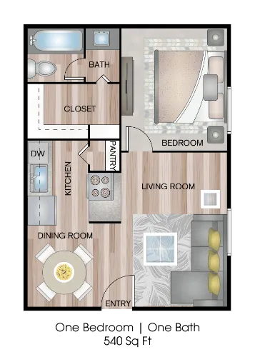 The Keller Apartments San Antonio Floorplan 2