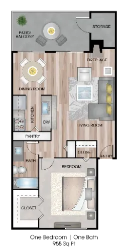 The Keller Apartments San Antonio Floorplan 4