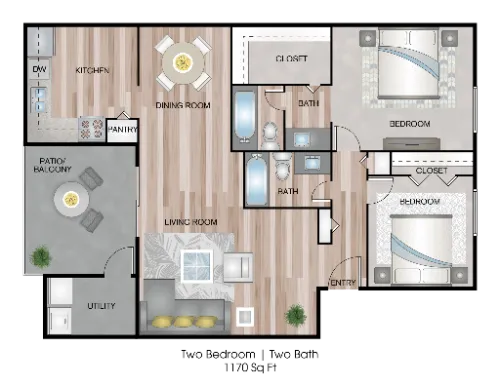 The Keller Apartments San Antonio Floorplan 5