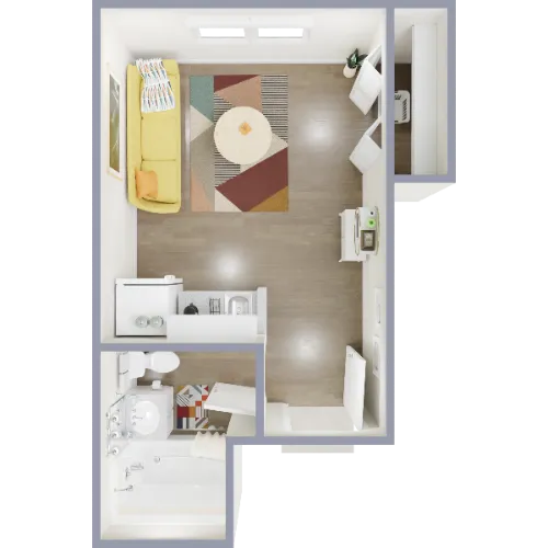 The Que Apartments Lubbock FloorPlan 1