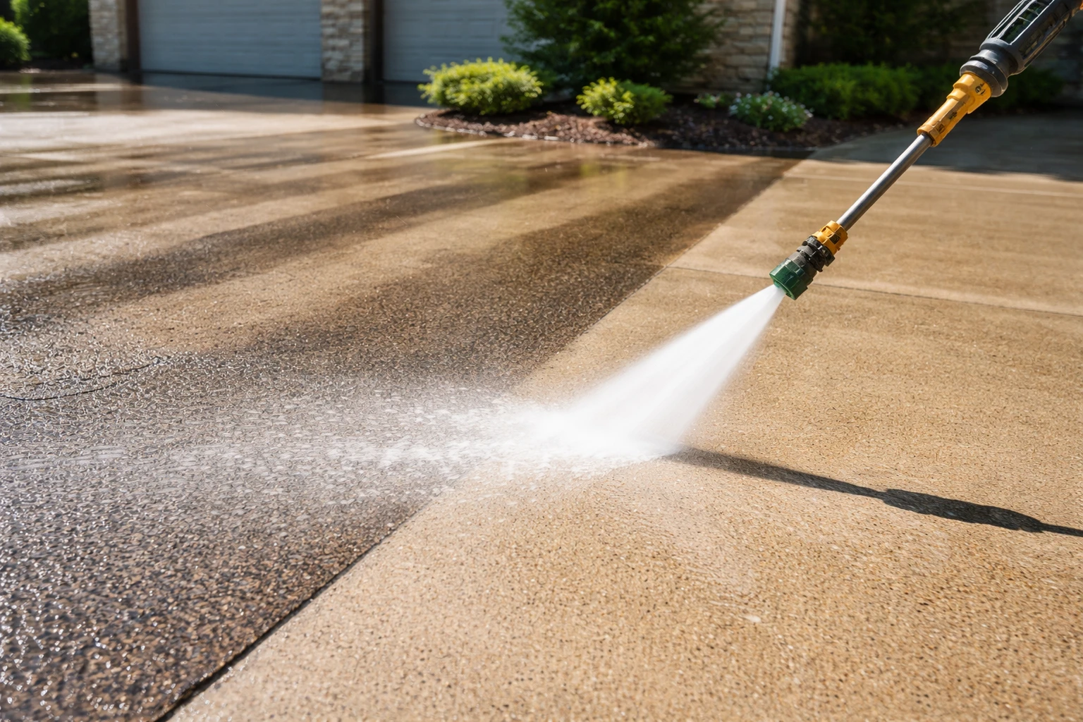 Why DIY Pressure Washing Leaves Tiger Stripes on Concrete