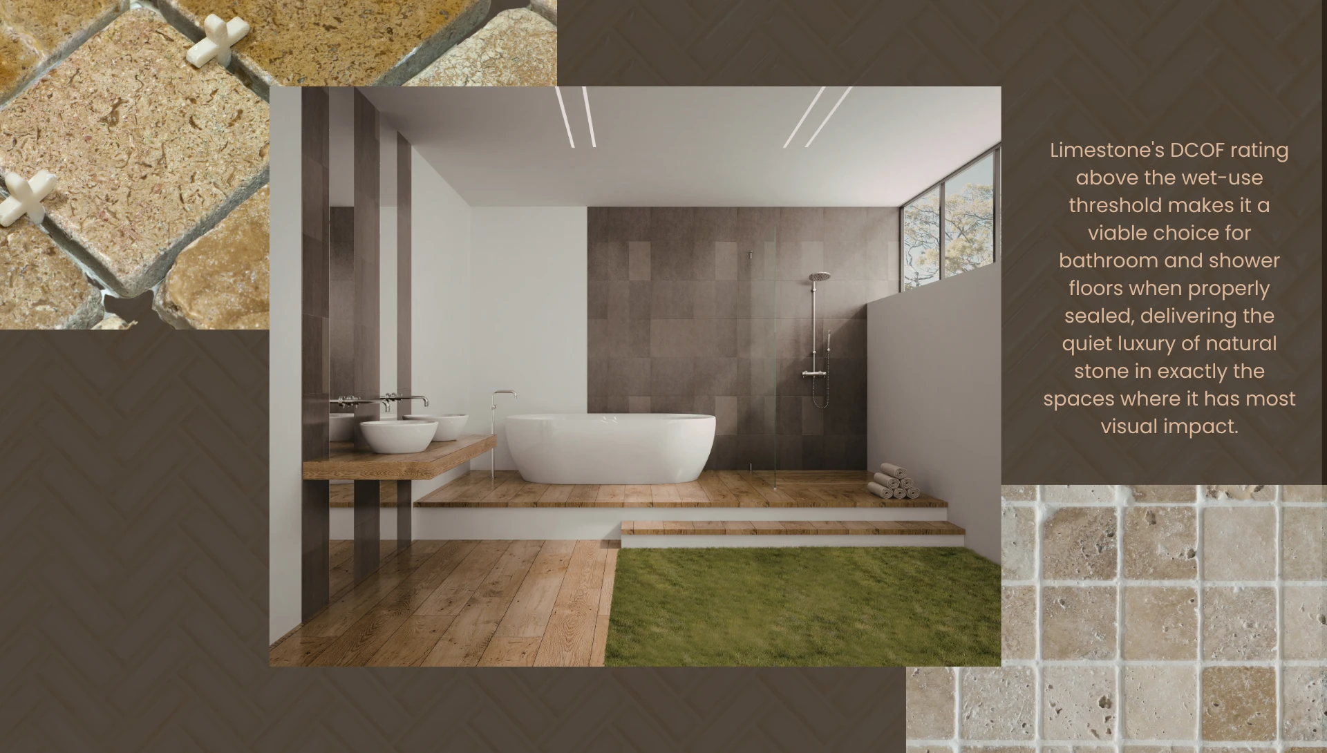 Where limestone works best in a contemporary apartment