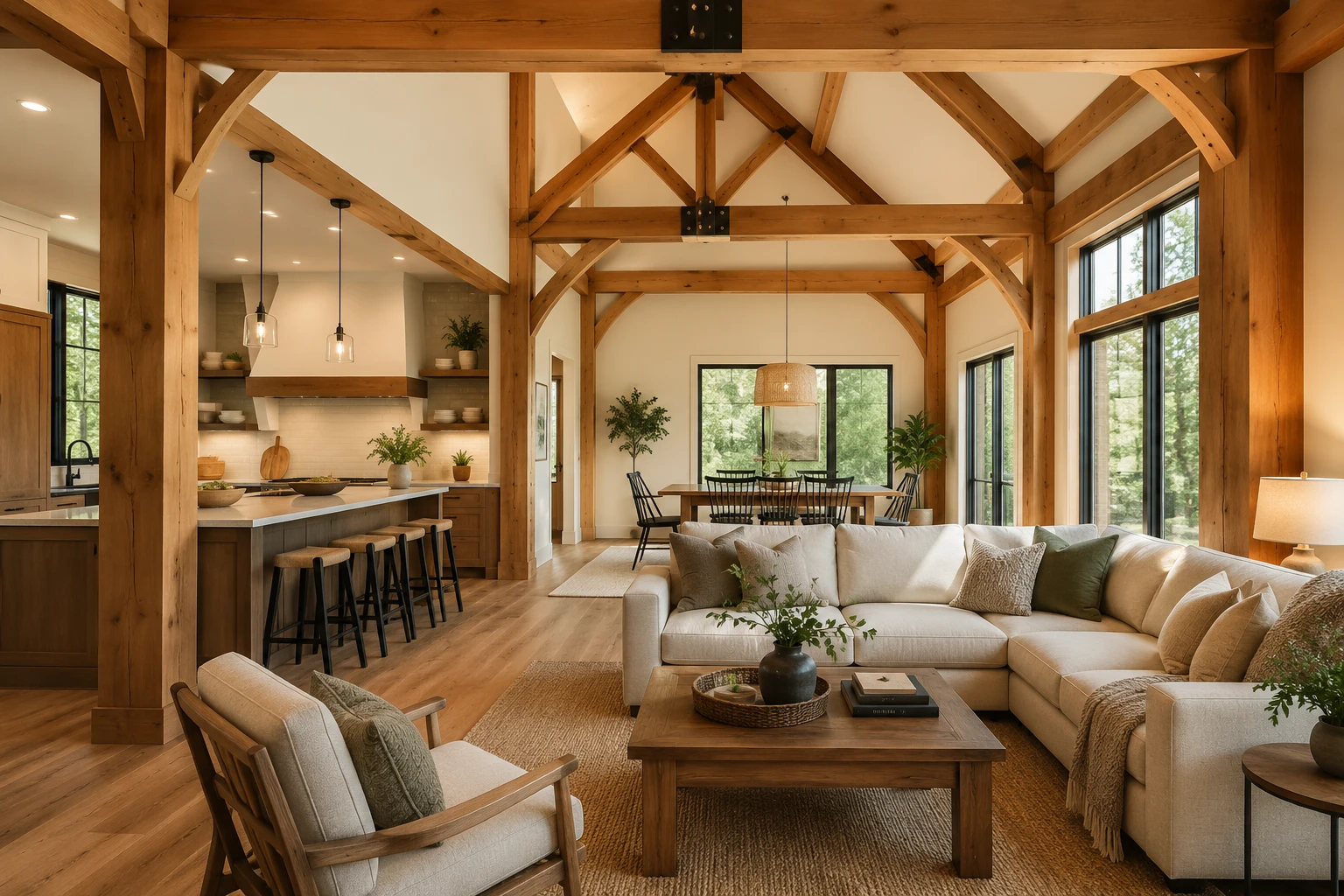 How Timber Frame Design Makes Open Layouts Feel Warmer