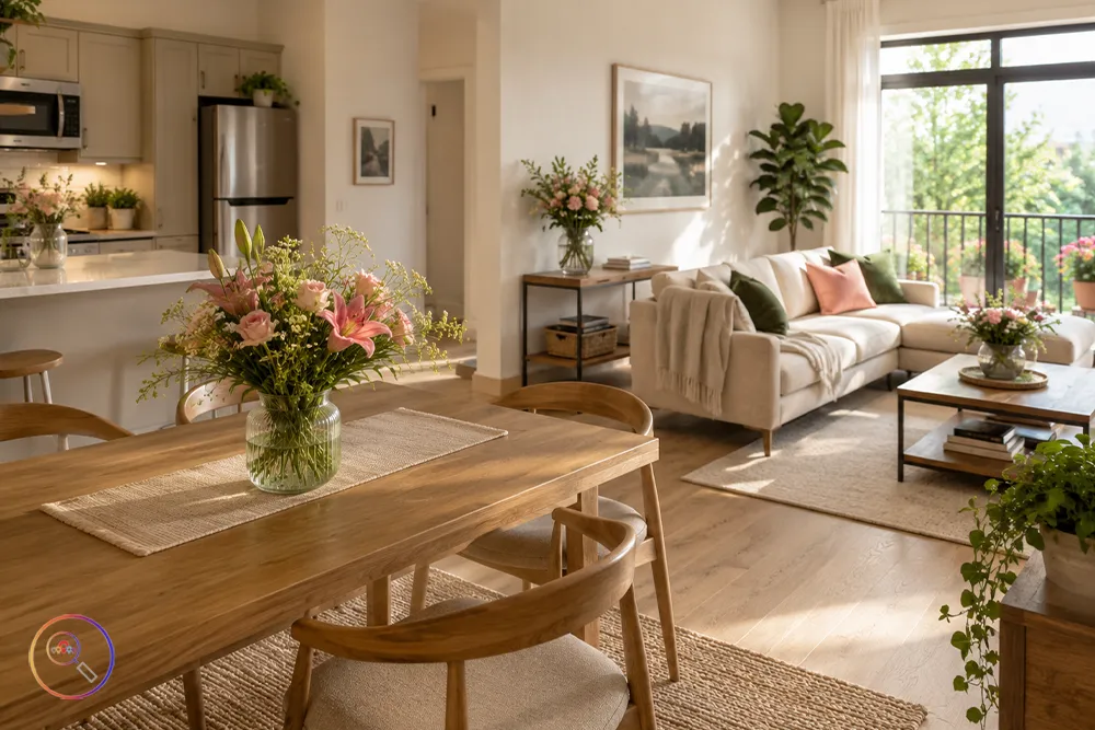 Use Flowers to Define Spaces in Open-Plan Apartments