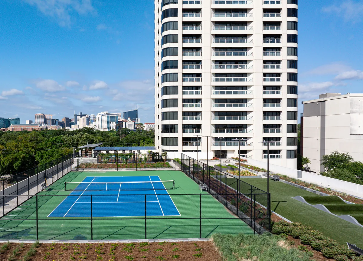 The Parklane tennis court in Houston