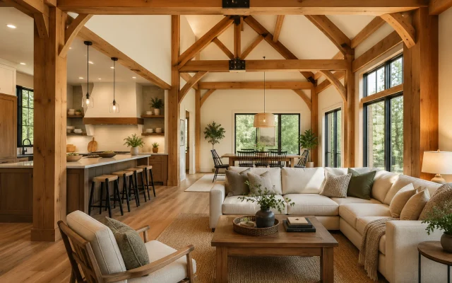 How Timber Frame Design Makes Open Layouts Feel Warmer